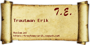 Trautman Erik névjegykártya